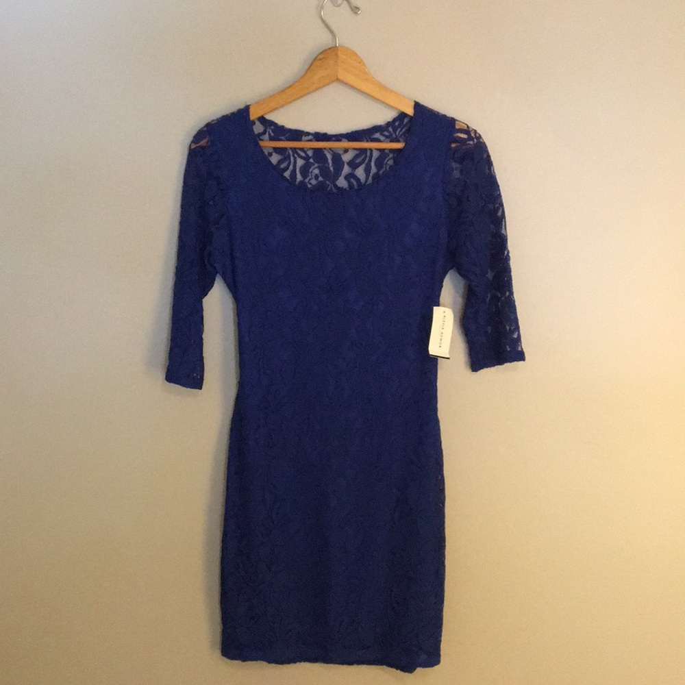 NWT Alexia Admor Cobalt Blue Lace Dress